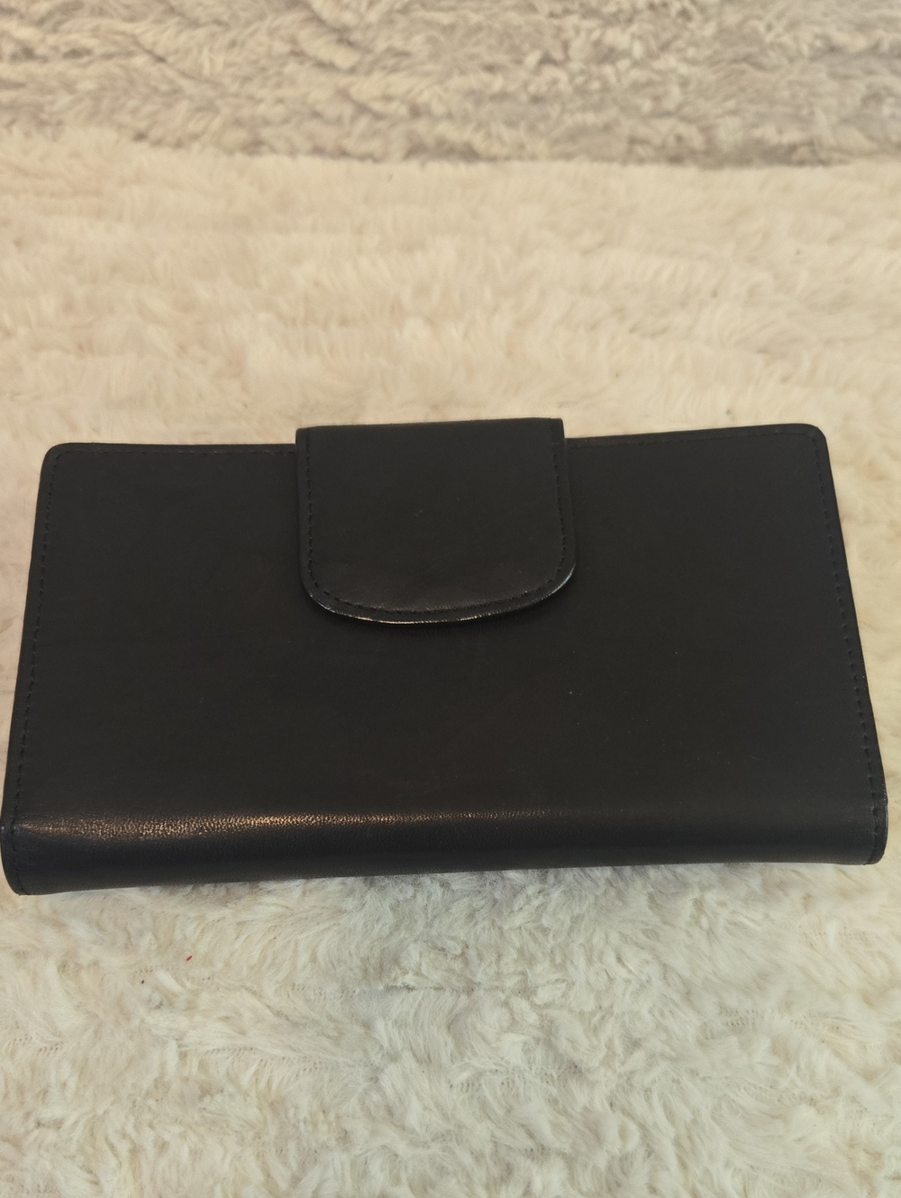 Classic Black Leather Wallet Clutch -